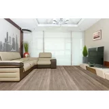 Кварцвиниловая клеевая плитка ПВХ DeArt Strong Орех Пекан DA 7011 в интерьере